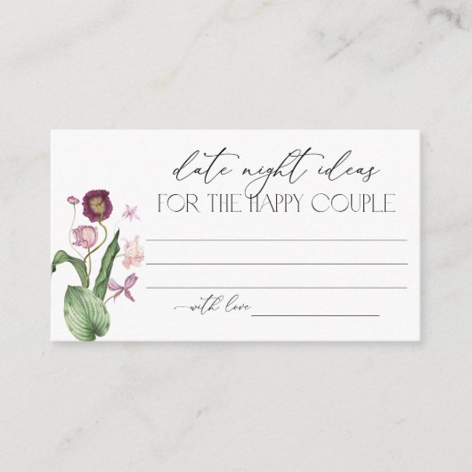 ウェディングシャワーレシピリクエスト同封カード エンクロージャーカード (正面)