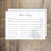 ウェディングシャワーレシピリクエスト ブルー フローラル ガウン エンクロージャーカード