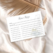 ウェディングシャワーレシピリクエスト ブルー フローラル ガウン エンクロージャーカード