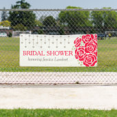 ウェディングシャワーレッドローズパーソナライズバナー 横断幕 (インサイチュ)