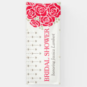 ウェディングシャワーレッドローズパーソナライズバナー 横断幕 (縦)