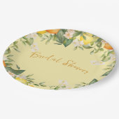 ウェディングシャワーレモン オレンジ シトラス フラワー ペーパープレート (アングル)