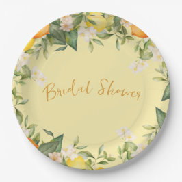 ウェディングシャワーレモン オレンジ シトラス フラワー ペーパープレート