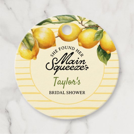 ウェディングシャワーレモン フェイバータグ (正面)