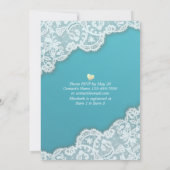 ウェディングシャワーレースひまわりストリングライトティファニー 招待状 (裏面)