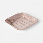 ウェディングシャワーローズゴールドパリ エッフェル塔 ペーパープレート (傾斜あり)