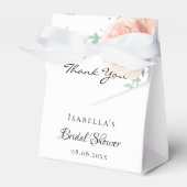 ウェディングシャワーローズゴールドピンクフラワーの感謝 フェイバーボックス (正面サイド)