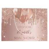 ウェディングシャワーローズゴールドブッシュグリッター風船 ラージペーパーバッグ (裏面)