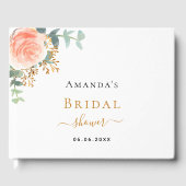 ウェディングシャワーローズゴールド ブラッシュピンク フラワーズ ネーム ゲストブック (正面)
