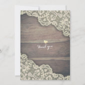 ウェディングシャワーヴィンテージレースサンフラワーウ素朴ッド 招待状 (裏面)