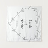 ウェディングシャワー壁ポスターパーソナライズされた タペストリー (正面(横))