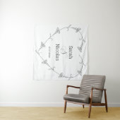 ウェディングシャワー壁ポスターパーソナライズされた タペストリー (インサイチュ(横))