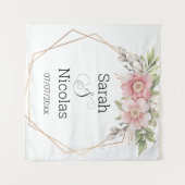 ウェディングシャワー壁ポスターパーソナライズされた タペストリー (正面(横))