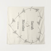 ウェディングシャワー壁ポスターパーソナライズされた タペストリー (正面(横))