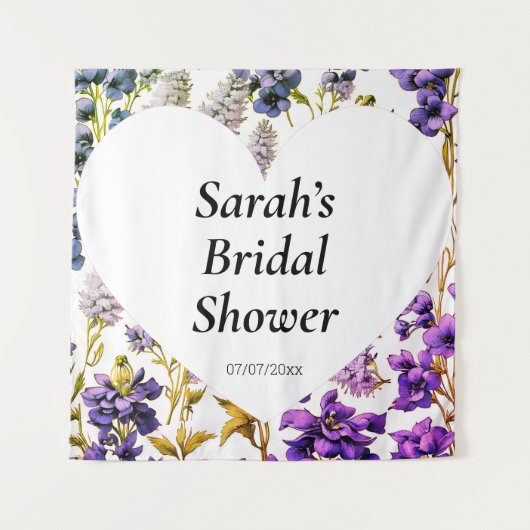 ウェディングシャワー壁ポスターパーソナライズされた タペストリー (正面)