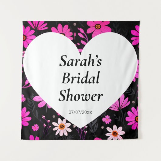 ウェディングシャワー壁ポスターパーソナライズされた タペストリー (正面)