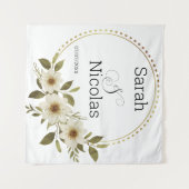 ウェディングシャワー壁ポスターパーソナライズされた タペストリー (正面(横))