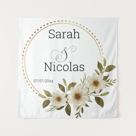 ウェディングシャワー壁ポスターパーソナライズされた タペストリー (正面)