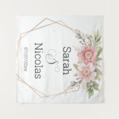 ウェディングシャワー壁ポスターパーソナライズされた タペストリー (正面(横))