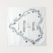 ウェディングシャワー壁ポスターパーソナライズされた タペストリー (正面(横))