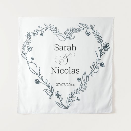 ウェディングシャワー壁ポスターパーソナライズされた タペストリー (正面)