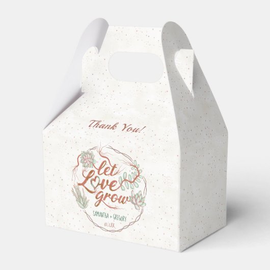 ウェディングシャワー多肉植物ラブリーかわいい フェイバーボックス (裏面サイド)