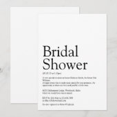 ウェディングシャワー定義 ブラック＆ホワイト 招待状 (正面/裏面)
