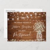 ウェディングシャワー延期 ベイビーズブレス メイソンジャー ポストカード (正面/裏面)