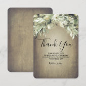 ウェディングシャワー感謝小カード - 緑の葉 サンキューカード (正面/裏面)