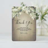 ウェディングシャワー感謝小カード - 緑の葉 サンキューカード (スタンド正面)