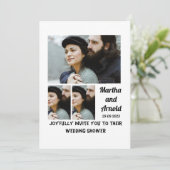 ウェディングシャワー招待状カスタム3フォトコラージュ 招待状 (スタンド正面)