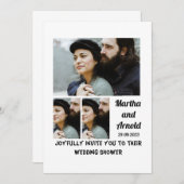 ウェディングシャワー招待状カスタム3フォトコラージュ 招待状 (正面/裏面)