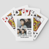 ウェディングシャワー招待状カスタム3枚写真コラージュ トランプ (裏面)