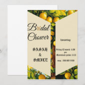 ウェディングシャワー招待状テンプレート 黄色 レモン メド 招待状 (正面/裏面)