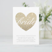 ウェディングシャワー招待状 | ハート ファブ ブライド スクリプト 招待状 (スタンド正面)