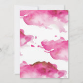 ウェディングシャワー招待状 | ピンクの水彩画 招待状 (裏面)