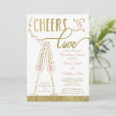 ウェディングシャワー招待状、フェイクグリッター/フォイル 招待状 (スタンド正面)