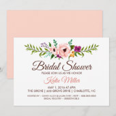 ウェディングシャワー招待状 - フラワークラウンIII 招待状 (正面/裏面)