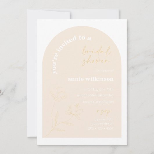 ウェディングシャワー招待状 レトロ モダン ウェディングパーティー A115 招待状 (正面)