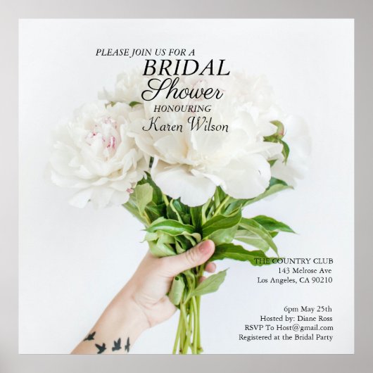 ウェディングシャワー招待状　出欠確認カード マグネット ポスターA ポスター (正面)