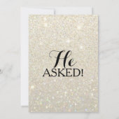 ウェディングシャワー招待状 - 彼女はイエスと答えた ホワイトゴールド 招待状 (裏面)