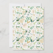 ウェディングシャワー招待状 | 白とゴールドの花 招待状 (裏面)