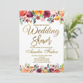 ウェディングシャワー招待状、秋フローラブライダルシャワー 招待状 (スタンド正面)