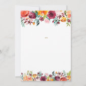 ウェディングシャワー招待状、秋フローラブライダルシャワー 招待状 (裏面)