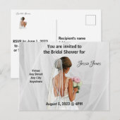 ウェディングシャワー招待状。編集可能なテキストと画像 ポストカード (正面/裏面)