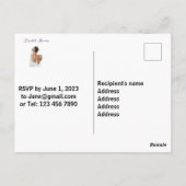 ウェディングシャワー招待状。編集可能なテキストと画像 ポストカード (裏面)