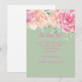 ウェディングシャワー招待状, 花の招待状 セーブザデート (正面/裏面)