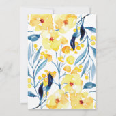 ウェディングシャワー招待状、花の水彩 招待状 (裏面)