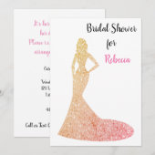 ウェディングシャワー招待状 - 輝きと煌き 招待状 (正面/裏面)