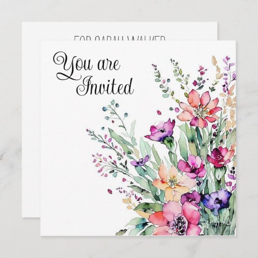 ウェディングシャワー招待 招待状 (正面/裏面)